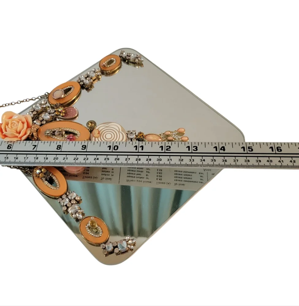 Accent Hanging Mirror Upcycled Jewelry